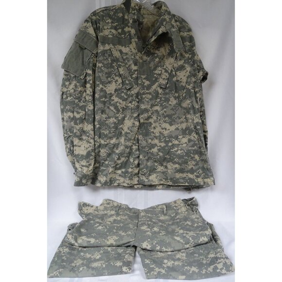 ACU Trousers Small Long & Coat Sm X-Long Digital Camo/Nylon Ripstop Army Combat - Picture 1 of 7